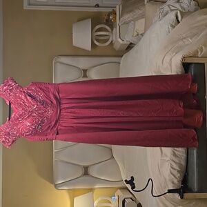 JJs House Mulberry Color Dress with Embroidered Details